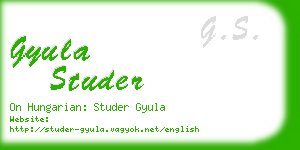 gyula studer business card